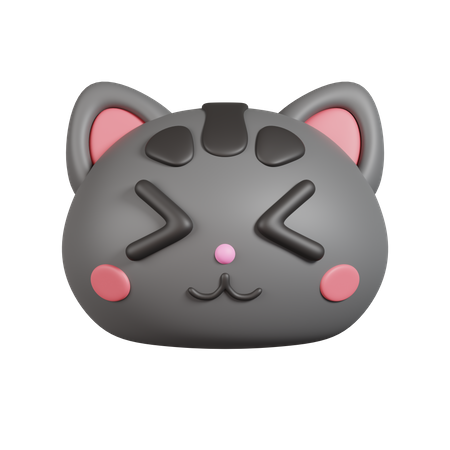 Katze schließt die Augen Emoji  3D Emoji