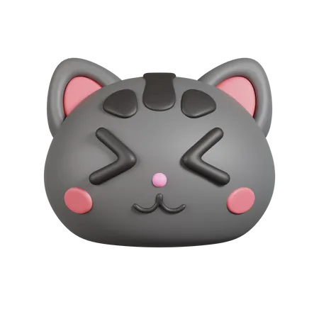 Katze schließt die Augen Emoji  3D Emoji