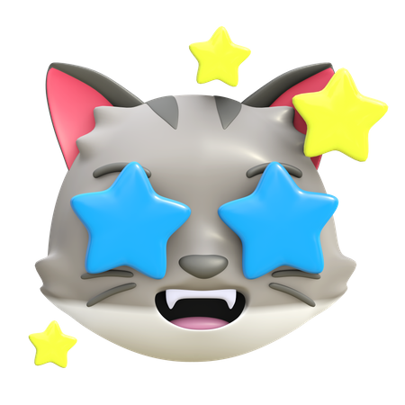 Katze mit Stern im Auge  3D Emoji