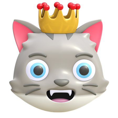 Katze trägt Krone  3D Emoji