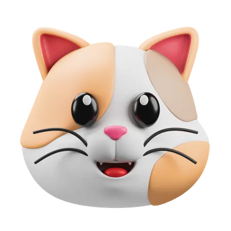 Katzenkopf-Emoji  3D Icon