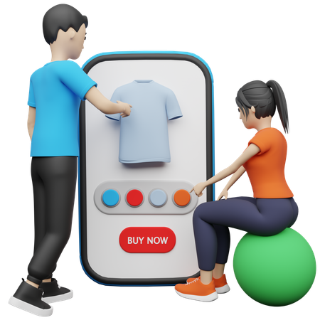 Kaufen von Produkten über die Shopping-Anwendung  3D Icon