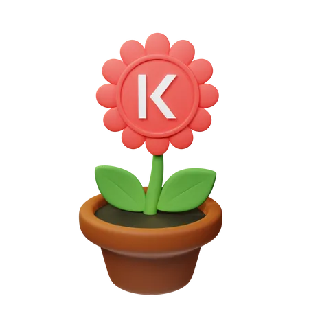 Kava Crypto Plant Pot  3D Icon