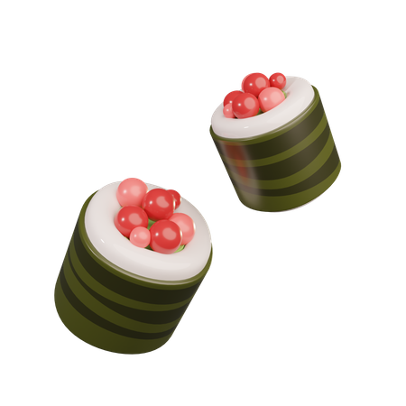 Kaviar-Sushi  3D Illustration