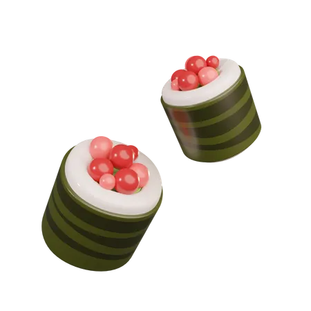 Kaviar-Sushi  3D Illustration