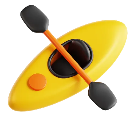 Kayak And Paddle 3 D Icon 3D Icon