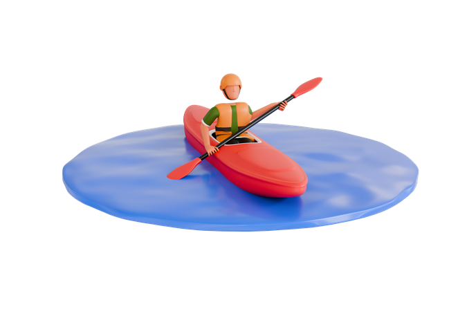 Deporte kayak  3D Illustration