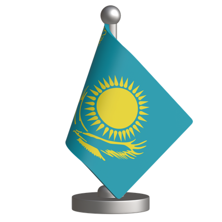 Kazakhstan Desk Flag  3D Icon