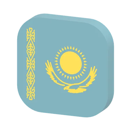 Kazakhstan Flag  3D Icon