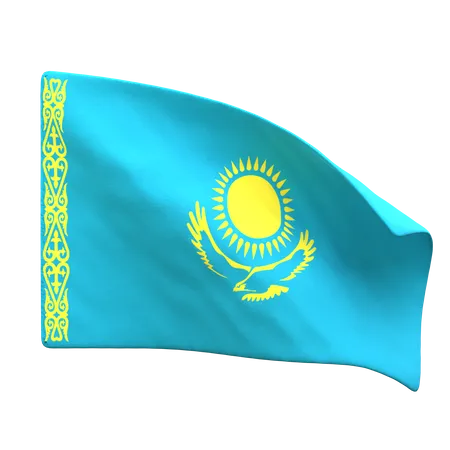 Kazakhstan Flag 3D Icon