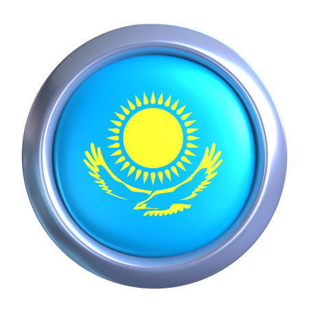 Kazakhstan Flag Emblem  3D Icon