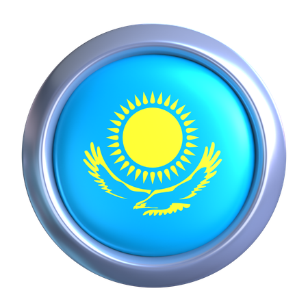 Kazakhstan Flag Emblem  3D Icon