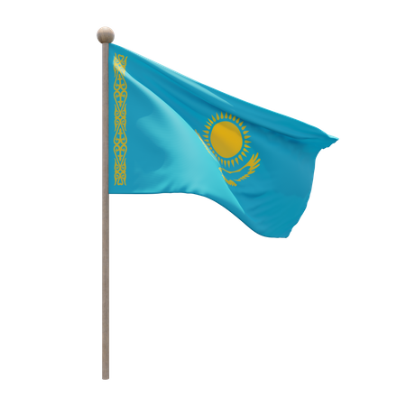 Kazakhstan Flagpole  3D Icon