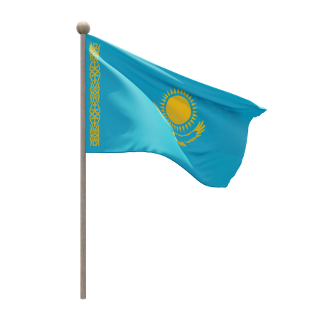 Kazakhstan Flagpole  3D Icon