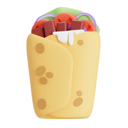 Kebab From Eastern Food 3D Icon