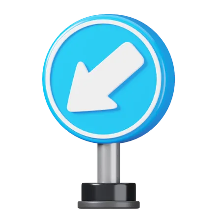 Keep Left Sign  3D Icon