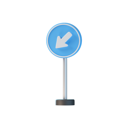 Keep Left Sign  3D Icon