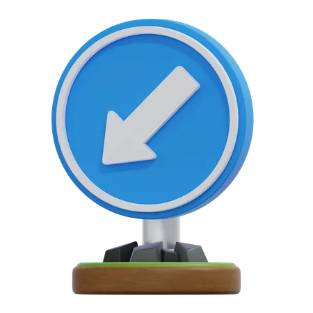 KEEP LEFT SIGN  3D Icon