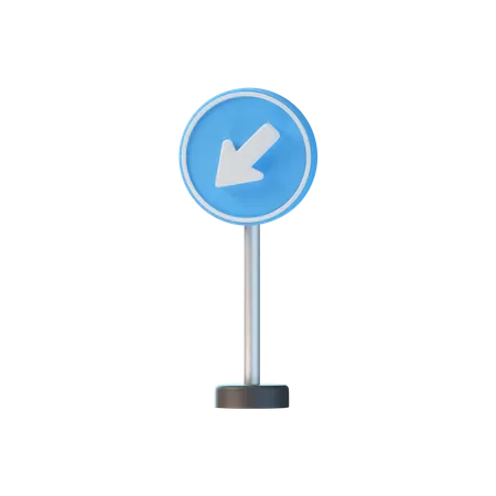 Keep Left Sign 3D Icon