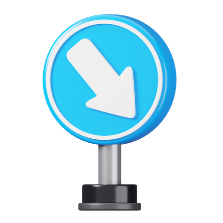 Keep Right Sign  3D Icon