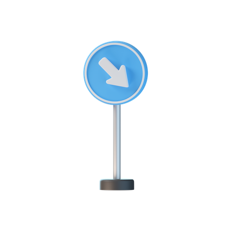 Keep Right Sign  3D Icon