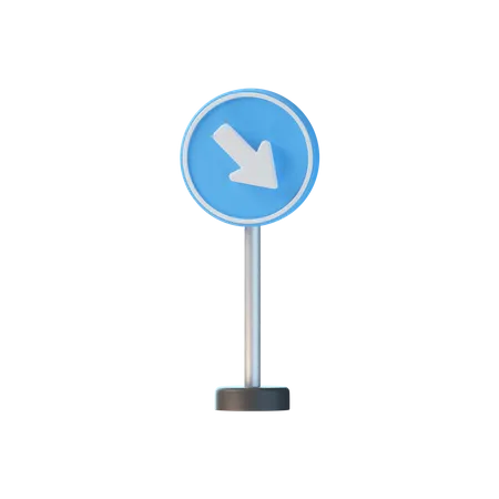 Keep Right Sign  3D Icon