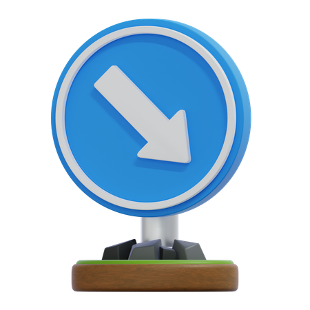 KEEP RIGHT SIGN  3D Icon