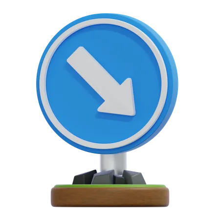 KEEP RIGHT SIGN  3D Icon