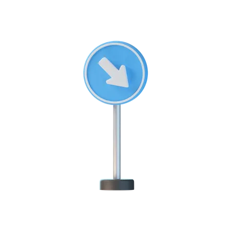 Keep Right Sign 3D Icon