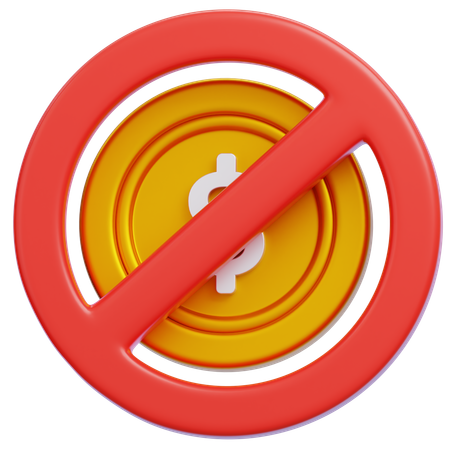 Kein Dollar  3D Icon