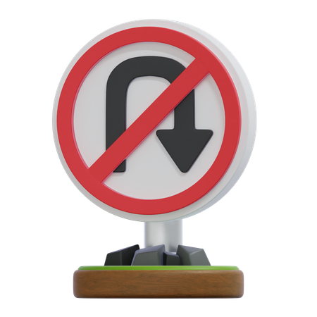 Kein Rechtsabbiegen-Schild  3D Icon