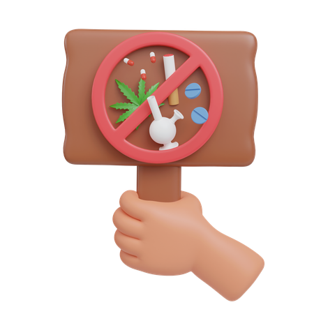 Keine Drogen-Schild  3D Icon