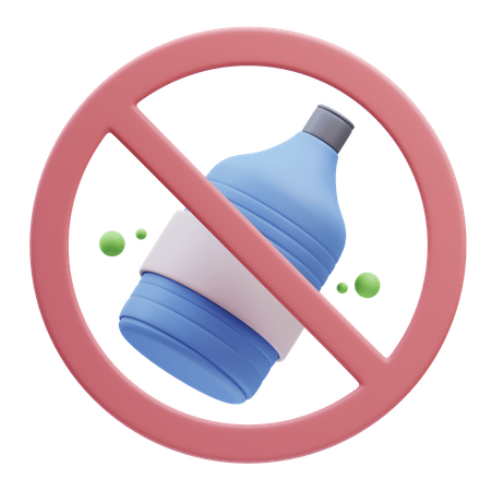 Keine Plastikflasche  3D Icon