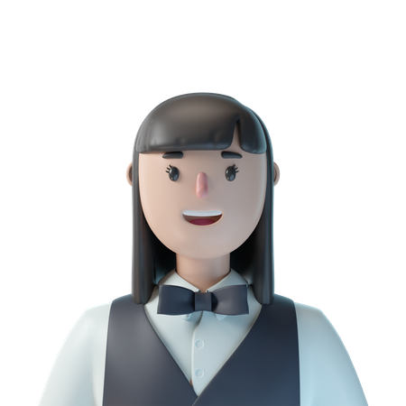 Kellnerin  3D Illustration