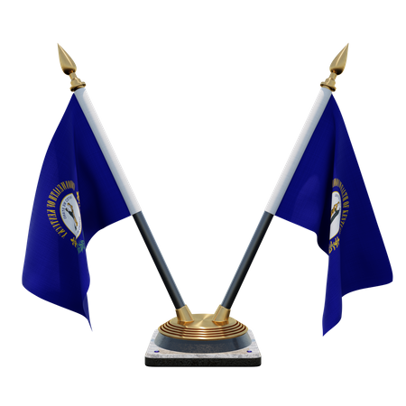 Kentucky-Doppel-Tischflaggenständer  3D Flag