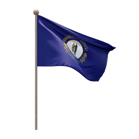Kentucky Flagpole  3D Illustration