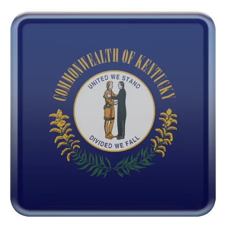 Kentucky Square Flag  3D Icon