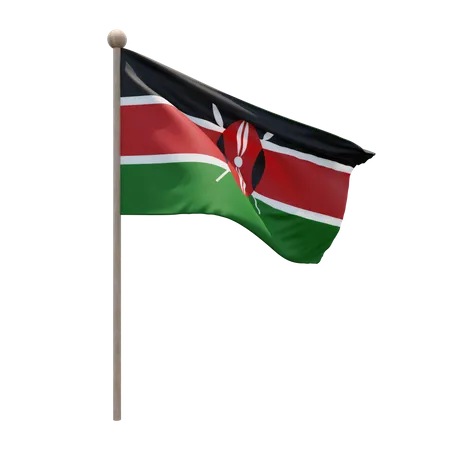 Mât de drapeau du Kenya  3D Flag