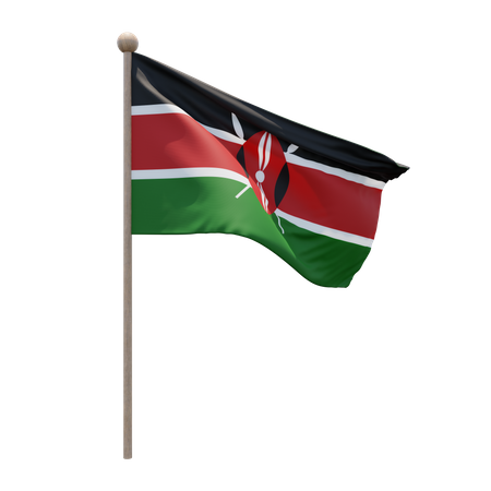 Kenya Flagpole  3D Illustration