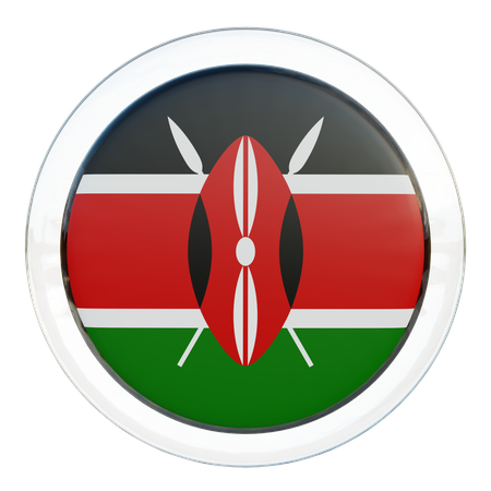 Kenya Round Flag  3D Icon