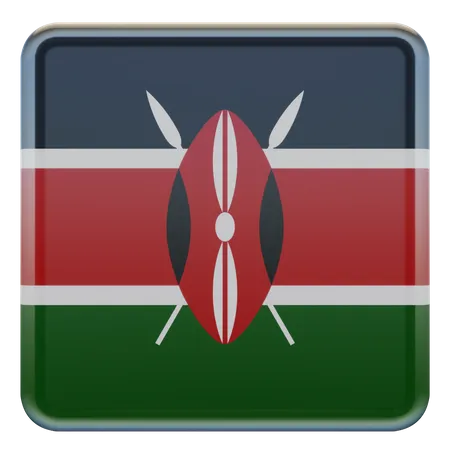 Kenya Square Flag  3D Icon