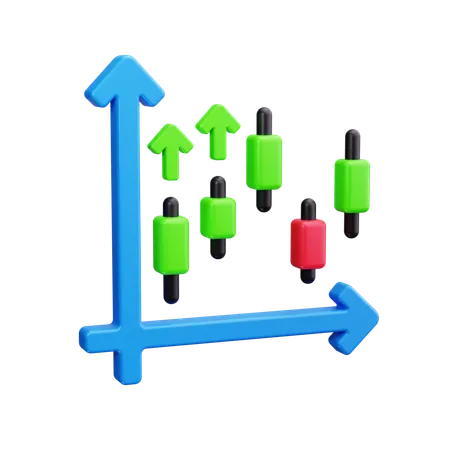 Kerzendiagramm  3D Icon