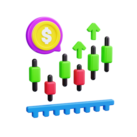 Kerzendiagramm  3D Icon