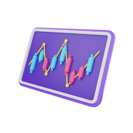 Kerzendiagramm  3D Illustration