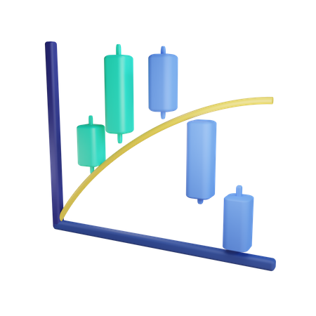 Kerzendiagramm  3D Illustration