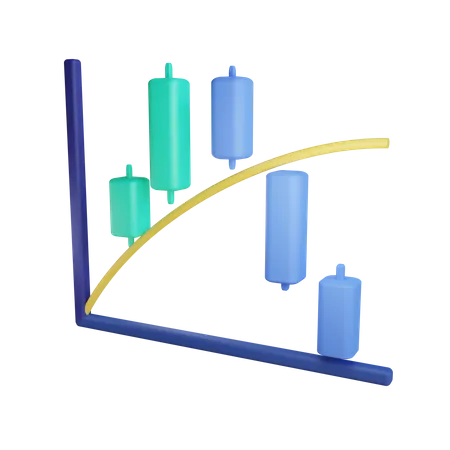 Kerzendiagramm  3D Illustration