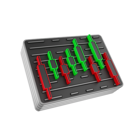 Kerzendiagramm  3D Illustration