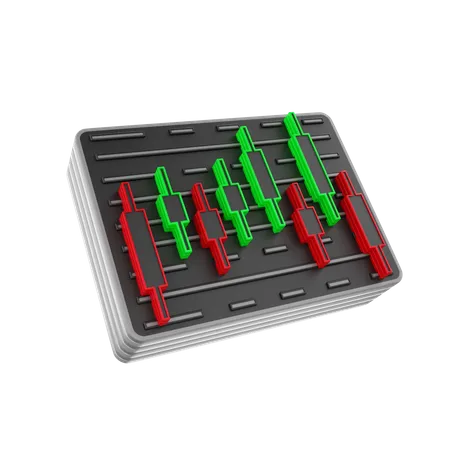 Kerzendiagramm  3D Illustration