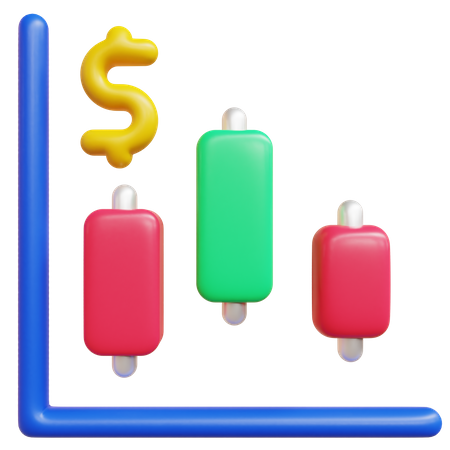 Kerzendiagramm  3D Icon