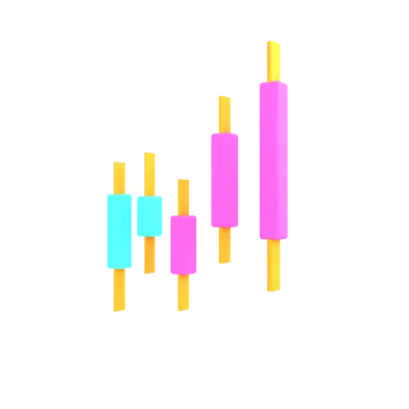 Kerzenhandelsdiagramm  3D Illustration